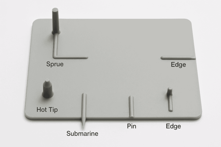 Gate types in injection moulding